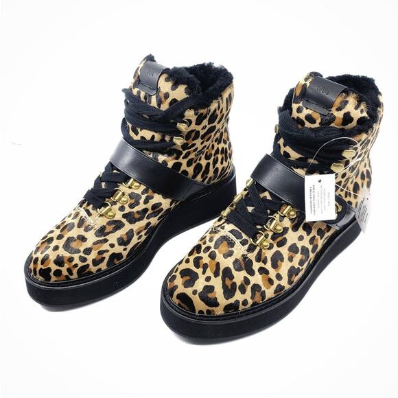 Coach Urban Leopard Hiker Combat Boots - New Size 6.5 - Picture 2 of 12